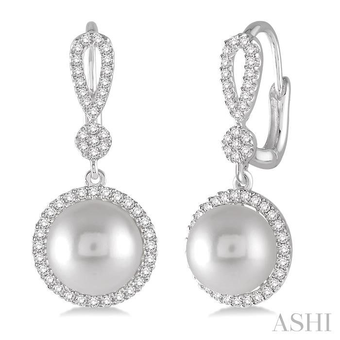 PEARL & HALO DIAMOND FASHION EARRINGS