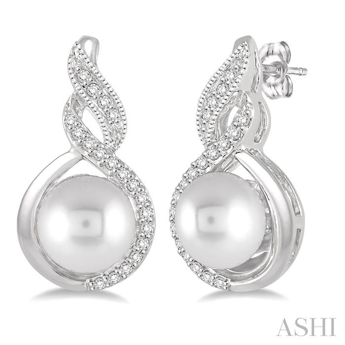 PEARL & DIAMOND FASHION EARRINGS