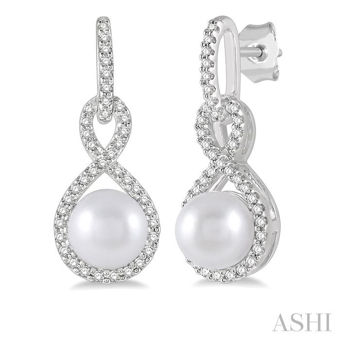 PEARL & DIAMOND FASHION EARRINGS