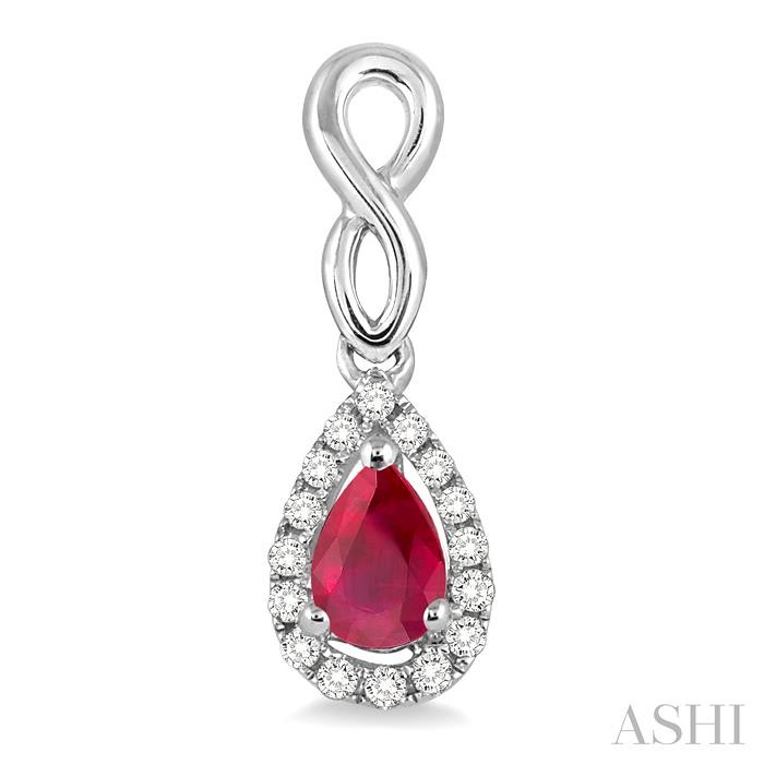 Pear Shape Gemstone & Halo Diamond Earrings-2