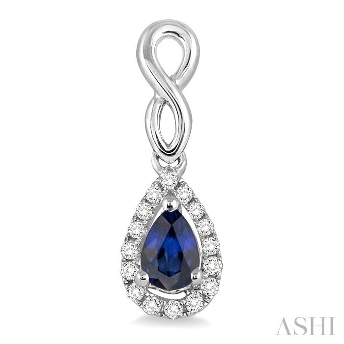 Pear Shape Gemstone & Halo Diamond Earrings-2