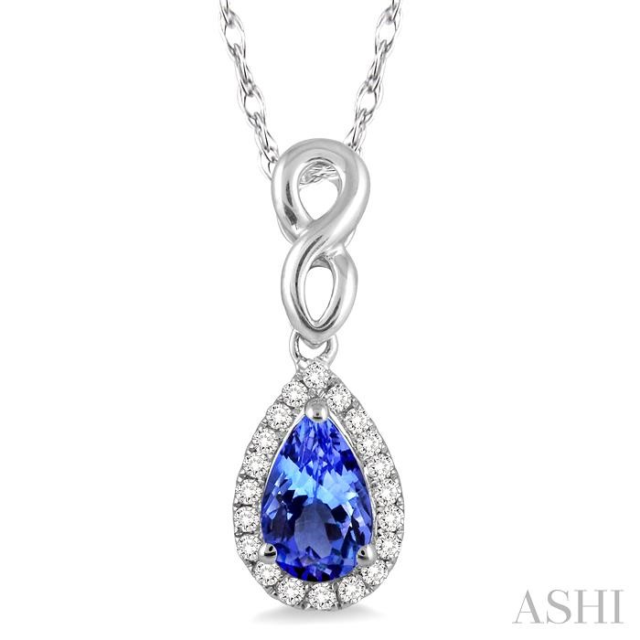 PEAR SHAPE GEMSTONE & DIAMOND PENDANT