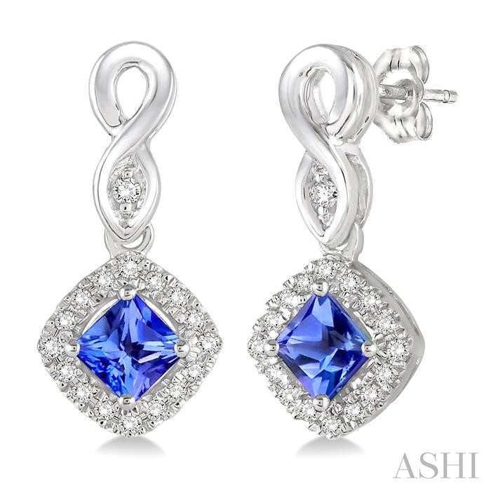 GEMSTONE & HALO DIAMOND EARRINGS