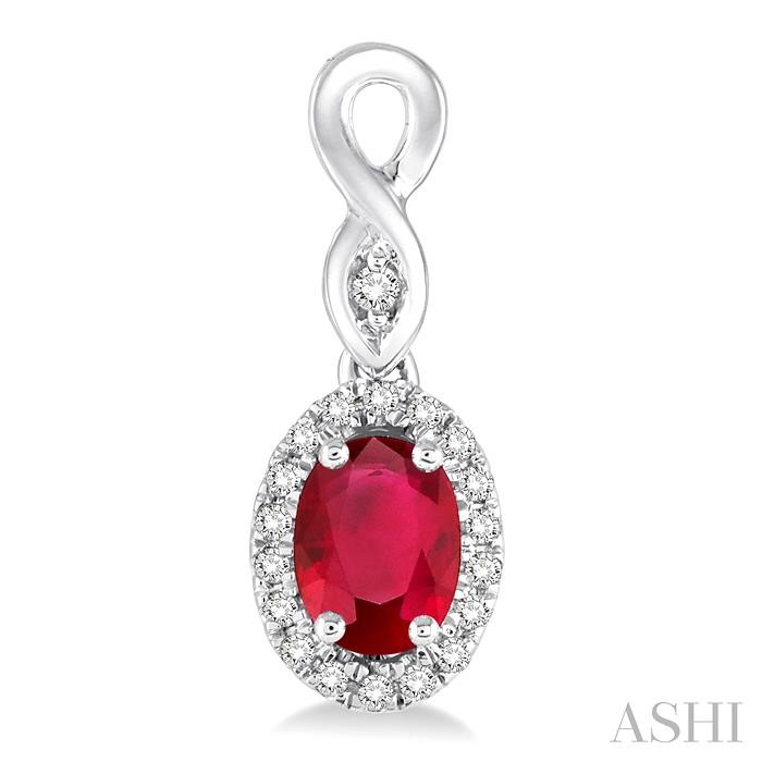 Oval Shape Gemstone & Halo Diamond Earrings-2
