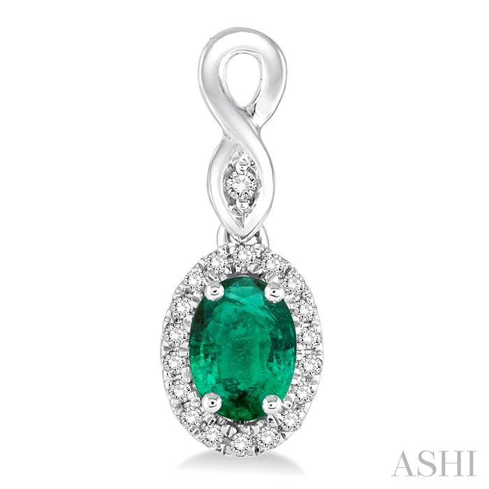 Oval Shape Gemstone & Halo Diamond Earrings-2