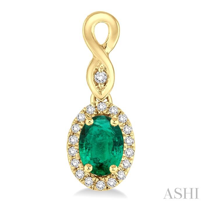 Oval Shape Gemstone & Halo Diamond Earrings-2