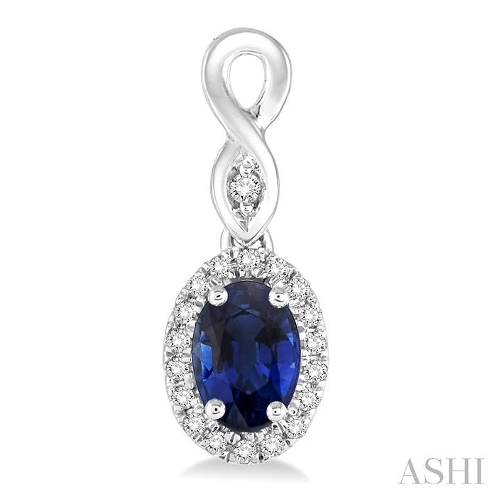 Oval Shape Gemstone & Halo Diamond Earrings-2