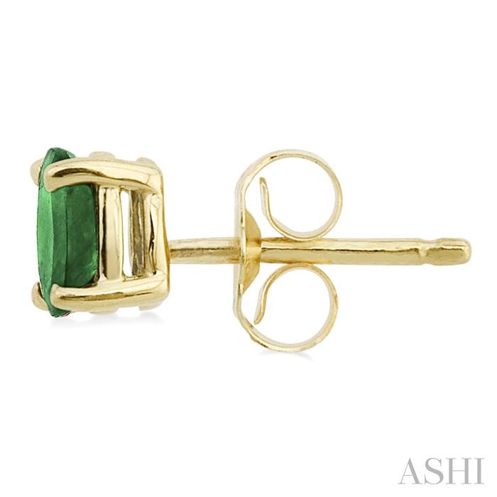 Oval Shape Gemstone Stud Earrings-3
