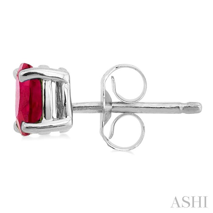 Oval Shape Gemstone Stud Earrings-3