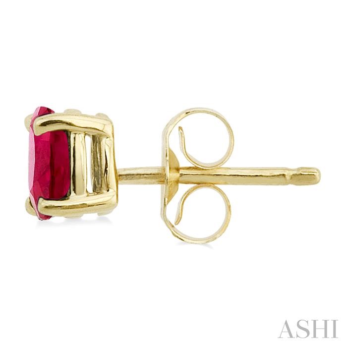 Oval Shape Gemstone Stud Earrings-3