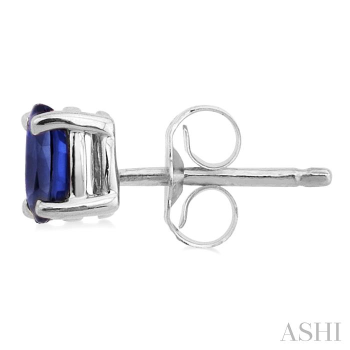 Oval Shape Gemstone Stud Earrings-3