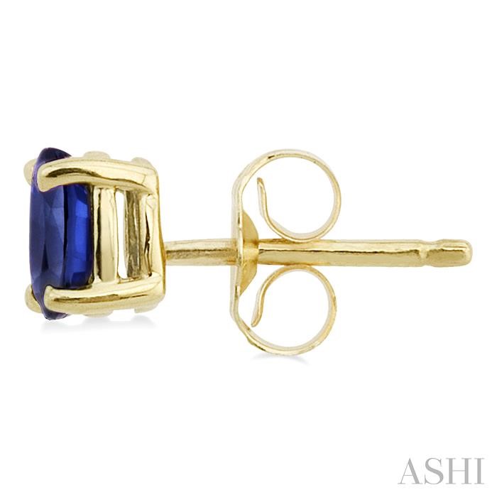 Oval Shape Gemstone Stud Earrings-3