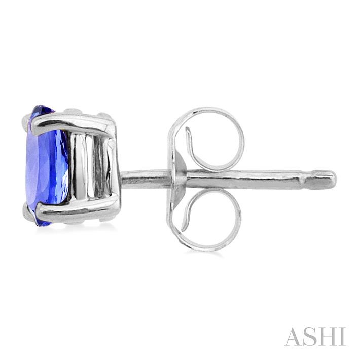Oval Shape Gemstone Stud Earrings-3