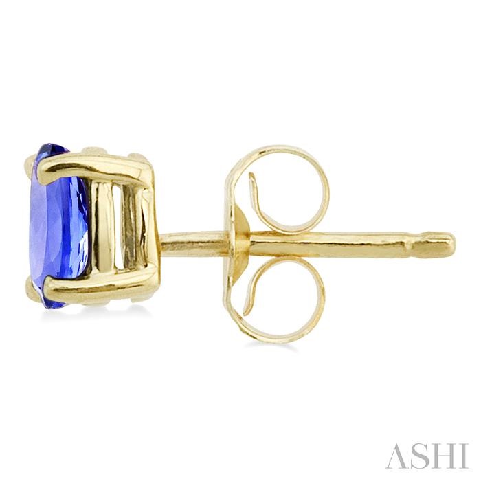 Oval Shape Gemstone Stud Earrings-3