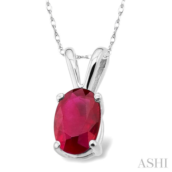 Oval Shape Gemstone Solitaire Pendant-2
