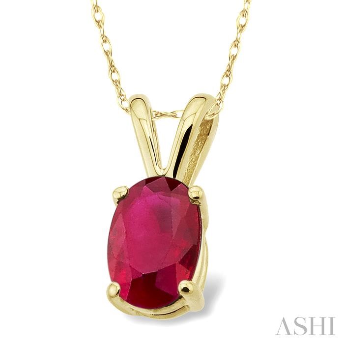 Oval Shape Gemstone Solitaire Pendant-2
