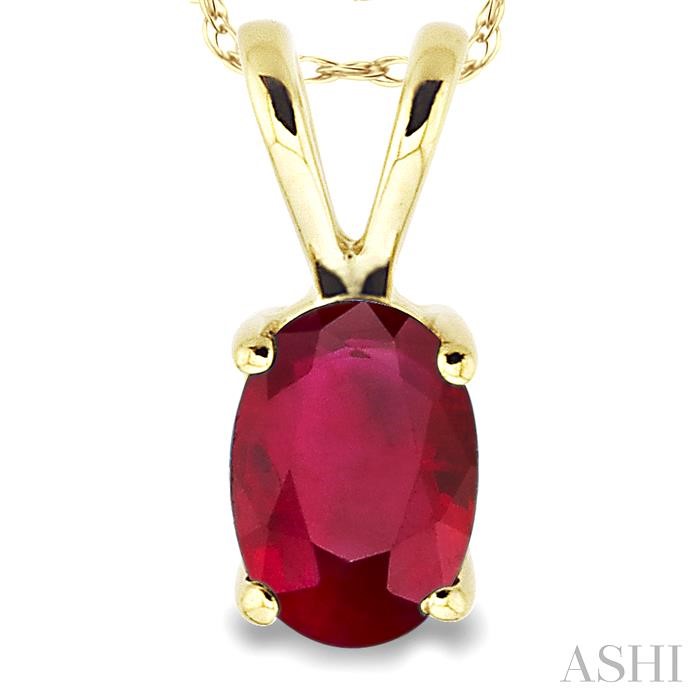 Oval Shape Gemstone Solitaire Pendant-3