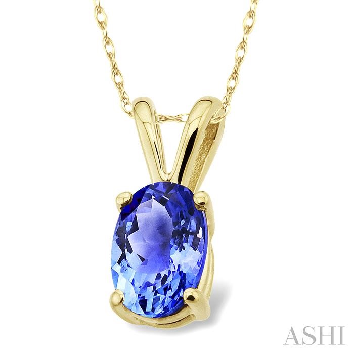 Oval Shape Gemstone Solitaire Pendant-2