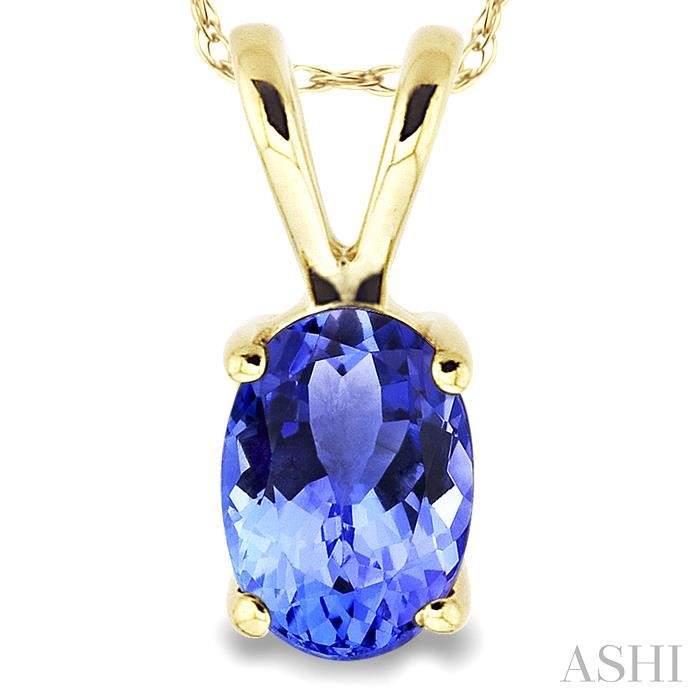 Oval Shape Gemstone Solitaire Pendant-3