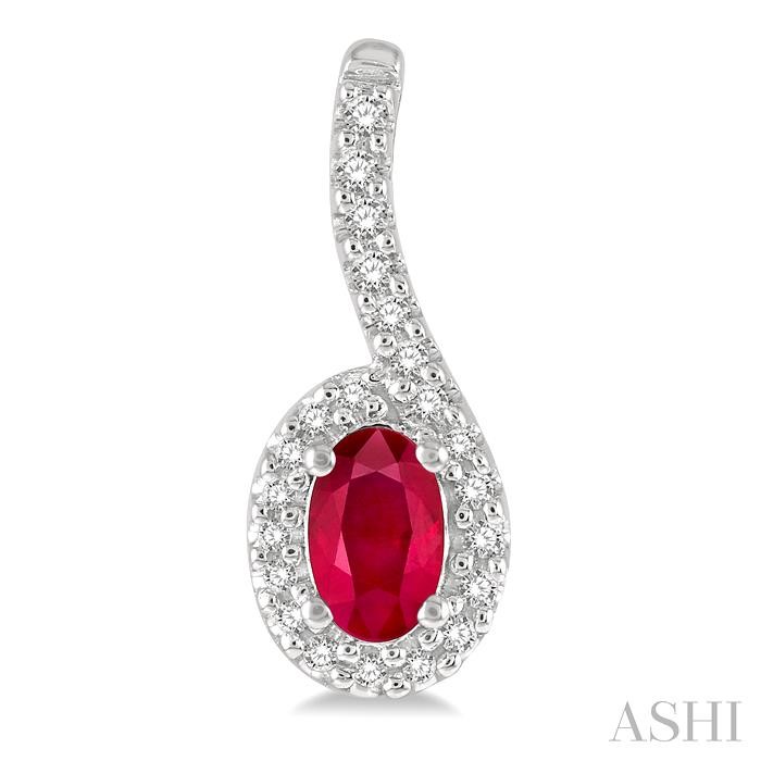 Oval Shape Gemstone & Halo Diamond Earrings-2