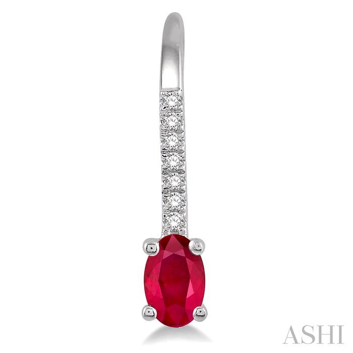 Oval Shape Gemstone & Diamond Earrings-2
