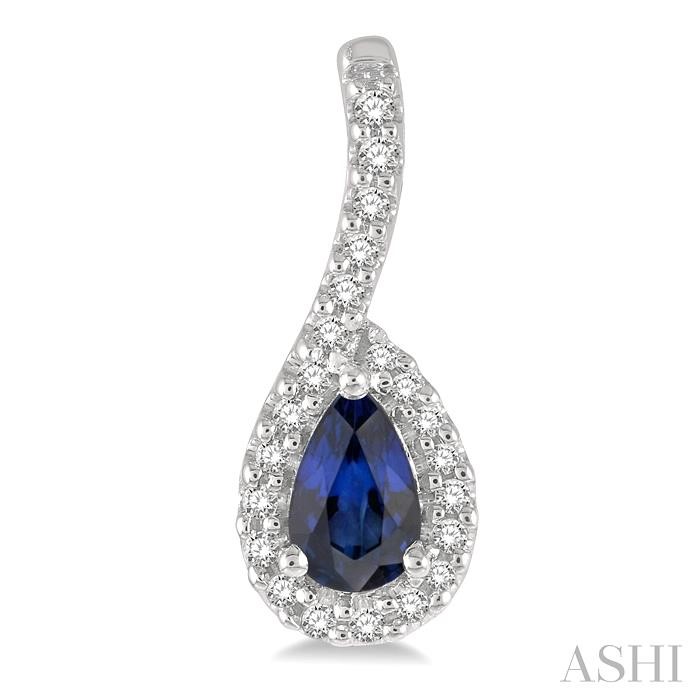 Pear Shape Gemstone & Halo Diamond Earrings-2