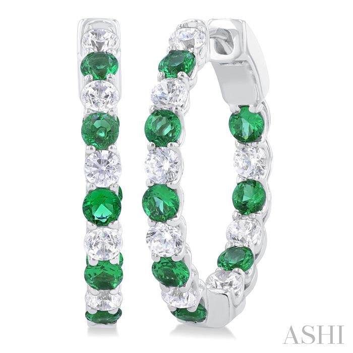 INSIDE-OUT GEMSTONE & DIAMOND HOOP EARRINGS
