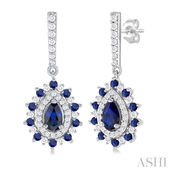 PEAR SHAPE GEMSTONE & DIAMOND EARRINGS