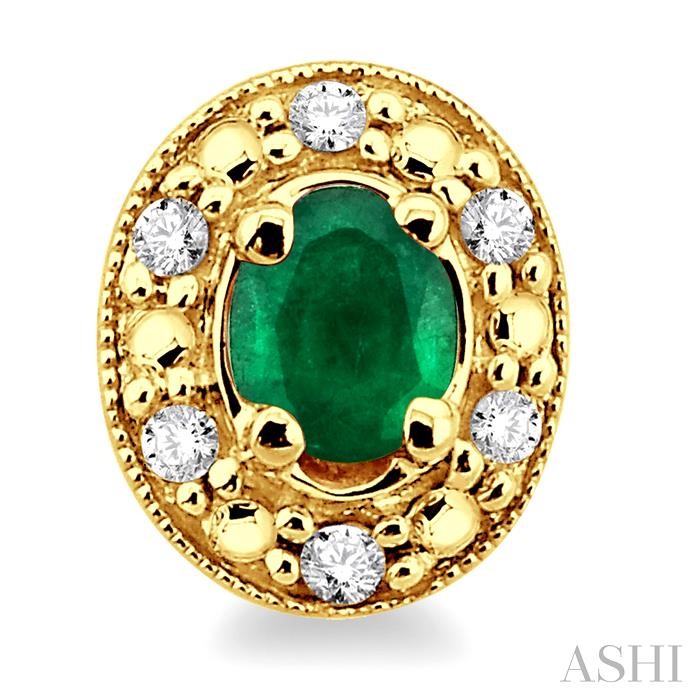 Oval Shape Gemstone & Diamond Earrings-2