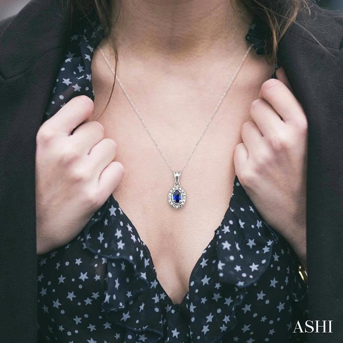 Oval Shape Gemstone & Diamond Pendant-4