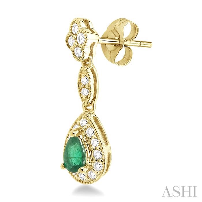 Pear Shape Gemstone & Halo Diamond Earrings-3