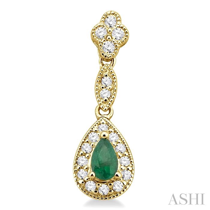 Pear Shape Gemstone & Halo Diamond Earrings-2