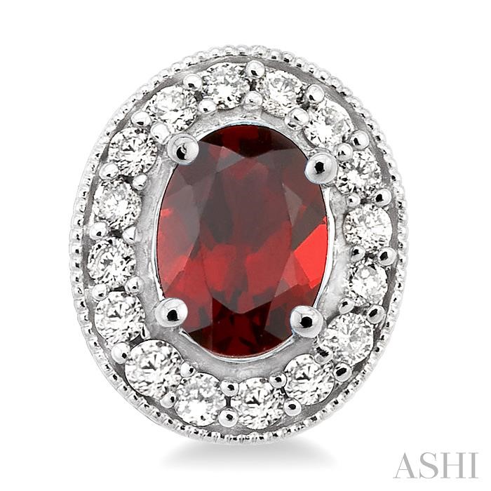 Oval Shape Gemstone & Halo Diamond Earrings-2
