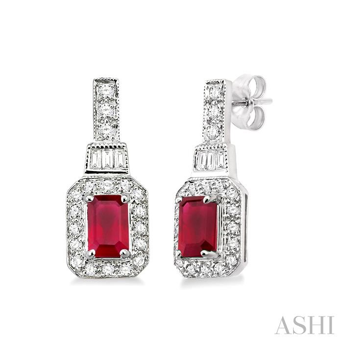 GEMSTONE & HALO DIAMOND EARRINGS