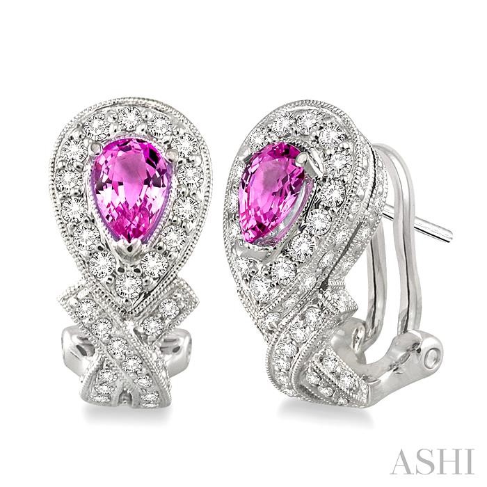 PEAR SHAPE GEMSTONE & DIAMOND EARRINGS