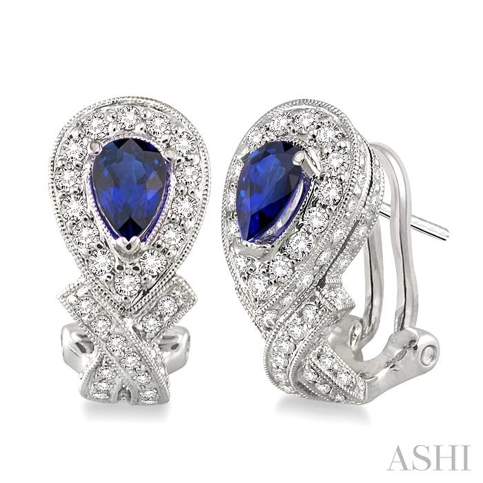 PEAR SHAPE GEMSTONE & DIAMOND EARRINGS