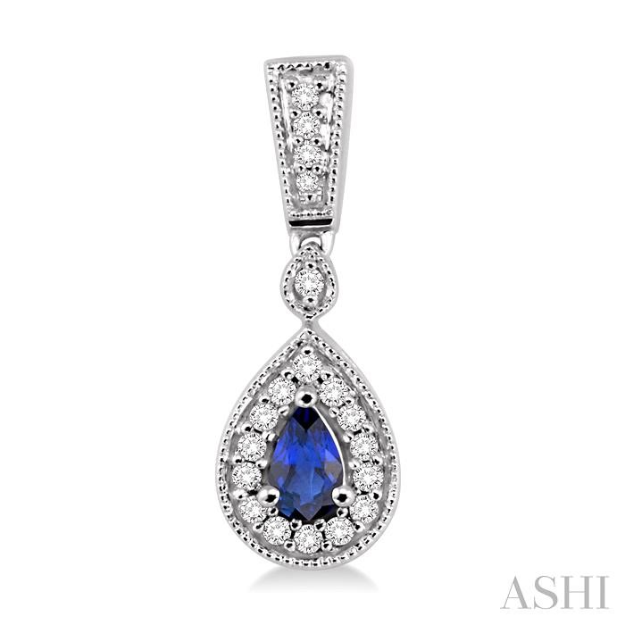 Pear Shape Gemstone & Halo Diamond Earrings-2