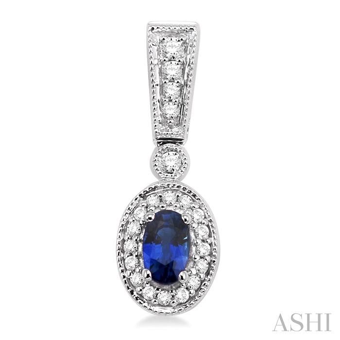 Oval Shape Gemstone & Halo Diamond Earrings-2