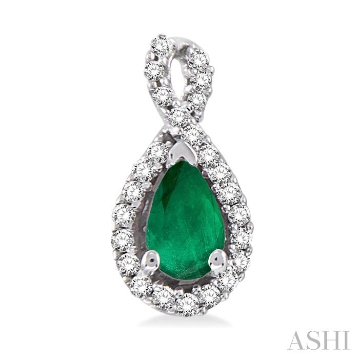 Pear Shape Gemstone & Halo Diamond Earrings-2
