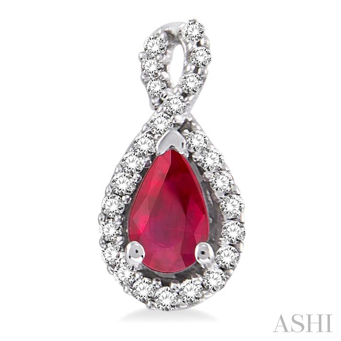 Pear Shape Gemstone & Halo Diamond Earrings-2