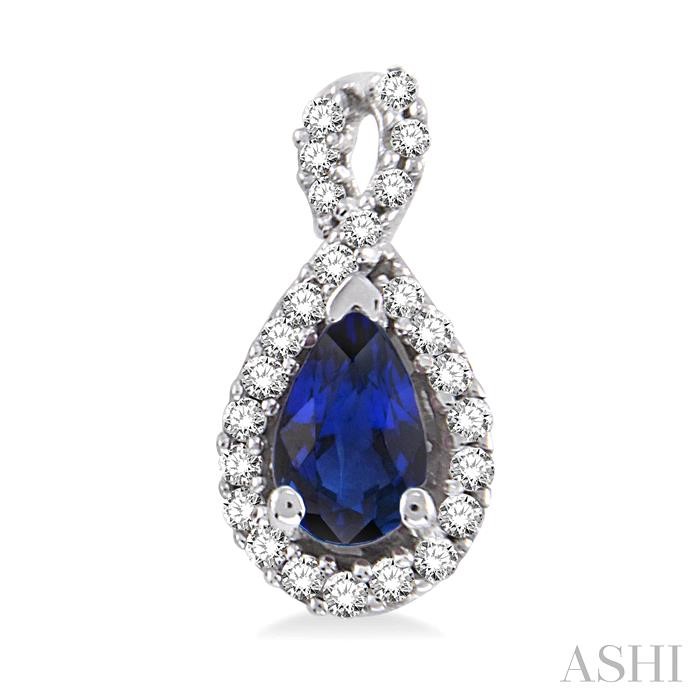 Pear Shape Gemstone & Halo Diamond Earrings-2
