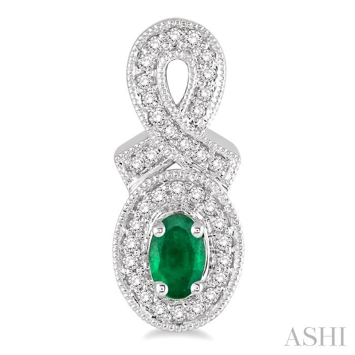 Oval Shape Gemstone & Halo Diamond Earrings-2