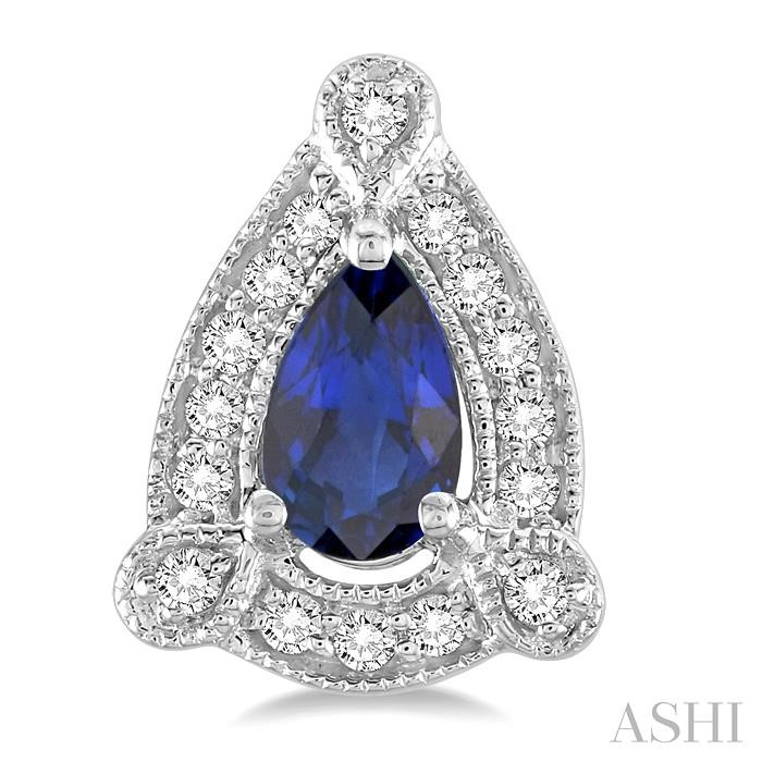 Pear Shape Gemstone & Halo Diamond Earrings-2