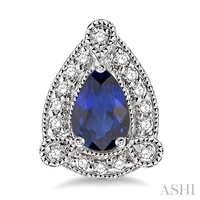 Pear Shape Gemstone & Halo Diamond Earrings-2
