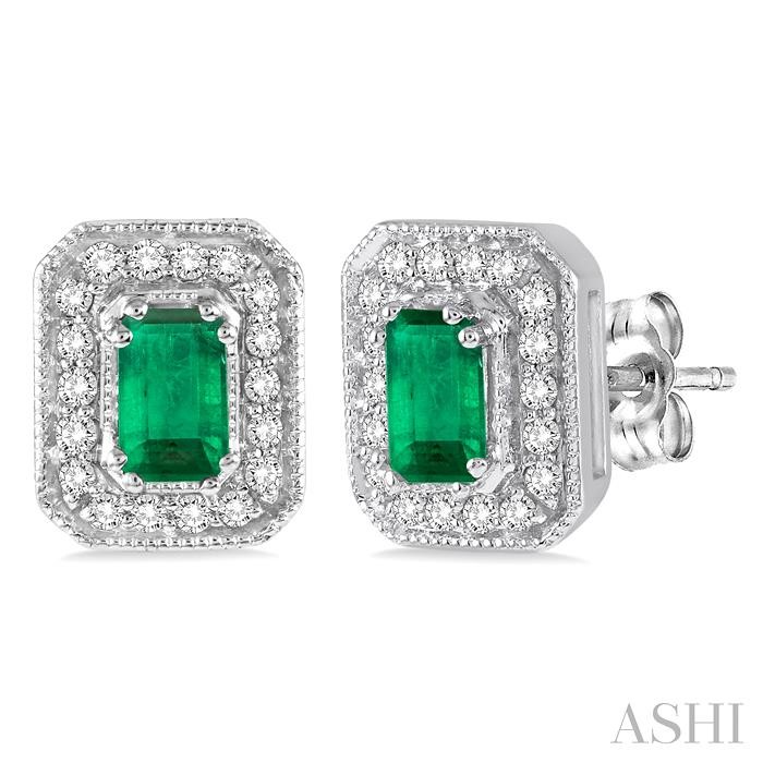GEMSTONE & HALO DIAMOND EARRINGS