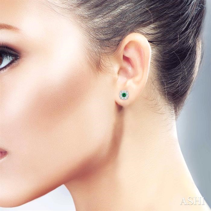 Round Shape Lovebright Gemstone & Diamond Earrings-4