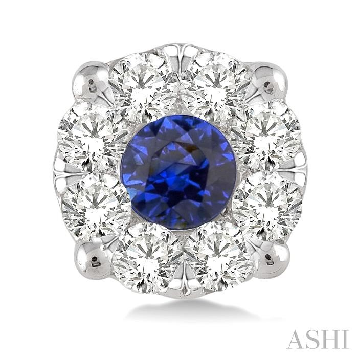 Round Shape Lovebright Gemstone & Diamond Earrings