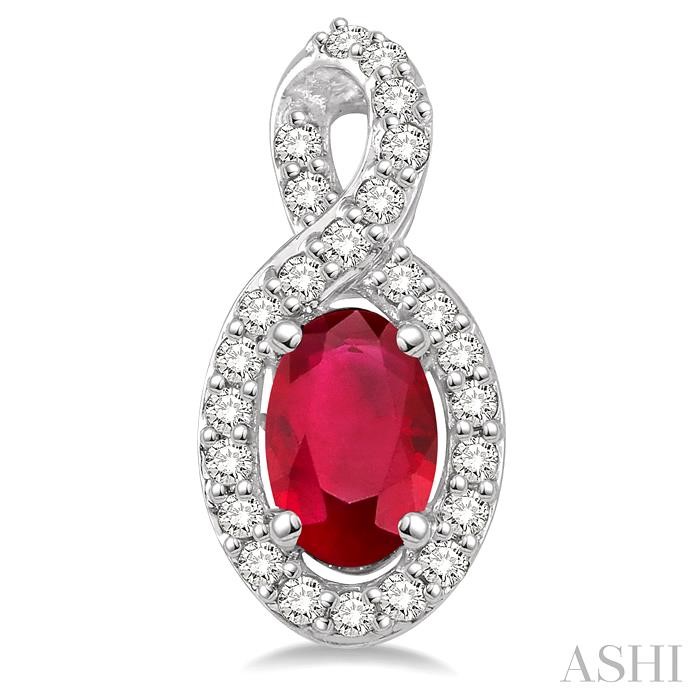 Oval Shape Gemstone & Halo Diamond Earrings-2