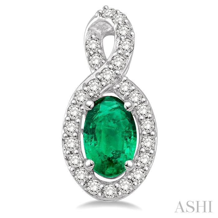 Oval Shape Gemstone & Halo Diamond Earrings-2