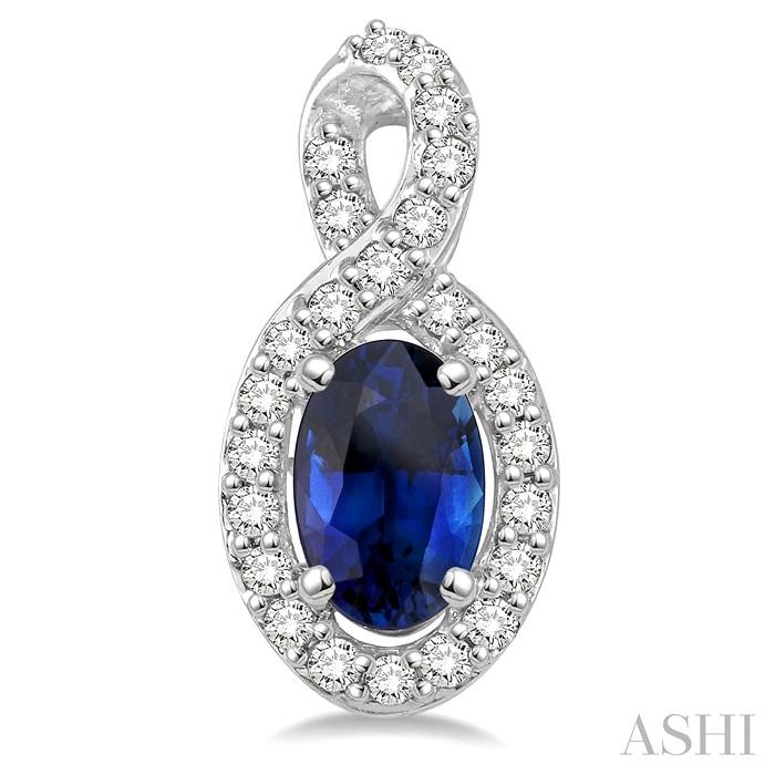 Oval Shape Gemstone & Halo Diamond Earrings-2